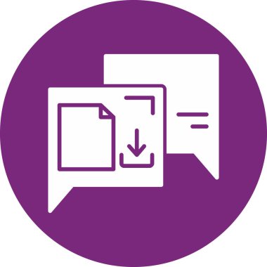 Beyaz arkaplanda izole edilmiş mor bir konuşma balonu simgesi