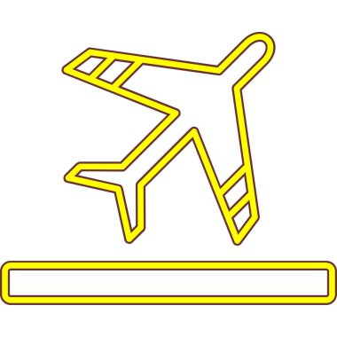 Bir uçakla havaalanı tabelası