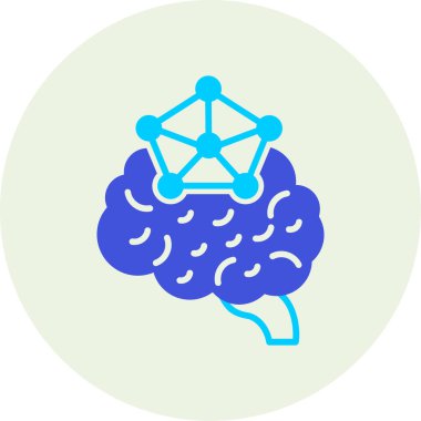 Beyin simgesi, vektör illüstrasyonu