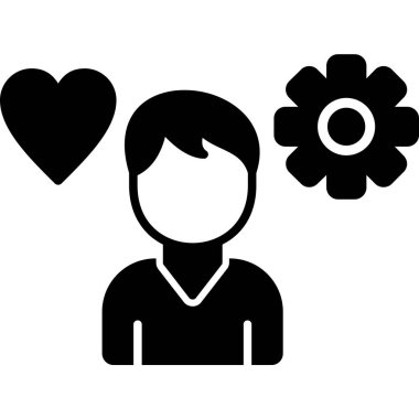 Çiçek ikonu vektör illüstrasyonlu adam