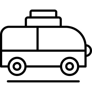 Araba taşıma simgesi ana hat vektörü. Araba nakli. servis taşımacılığı