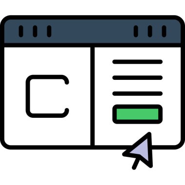 Geliştirme ve vektör illüstrasyonu için web tasarım simgesi