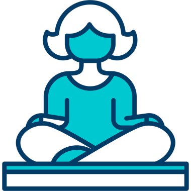 Kadın meditasyon simgesi doldurulmuş ana hatları biçiminde