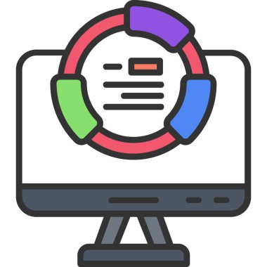 Veri analiz simgesi, vektör illüstrasyonu