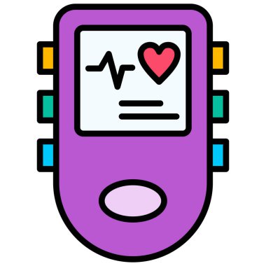 akıllı kalp simgesi renk ana hatları vektörü