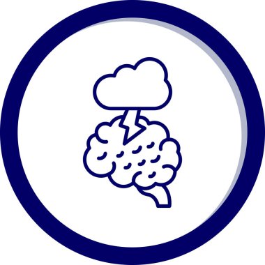 Beyin. Web simgesi basit illüstrasyon