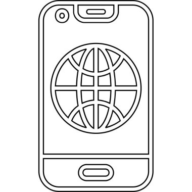 akıllı telefon küresel sosyal medya vektör illüstrasyon grafik tasarımı