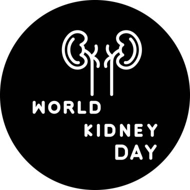 Dünya Böbrek Günü logosu, vektör çizimi