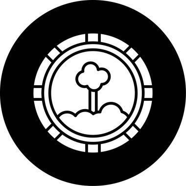 Modern ağaç simgesinin vektör illüstrasyonu