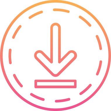 ok aşağı ok simgesi ana hat biçiminde