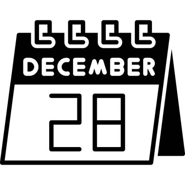 Aralık tarihi simgesi, özet biçimi olan takvim