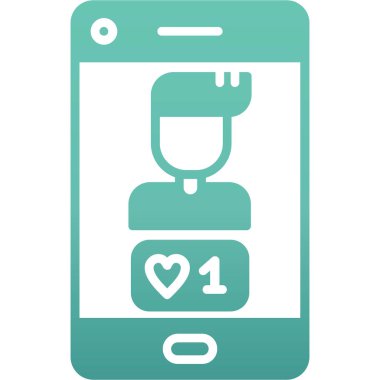 kalp simgesi olan telefon, vektör illüstrasyonu