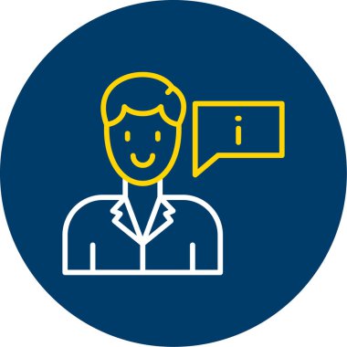 Konuşma balonu olan bir kişinin vektör çizimi