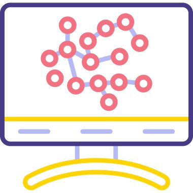 Ağ simgesi. Ağ oluşturmanın basit illüstrasyonu