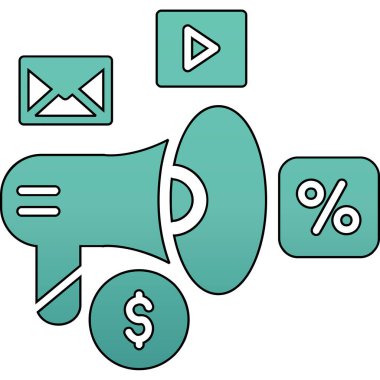 Dolar sembollü megafon ve konuşma balonu vektör illüstrasyon tasarımı