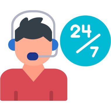 Düz biçimli çağrı merkezi müşteri servis simgesi