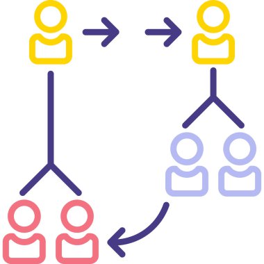 Sosyal ağ simgesi. Web için bağlı grup vektör simgelerinin basit illüstrasyonu