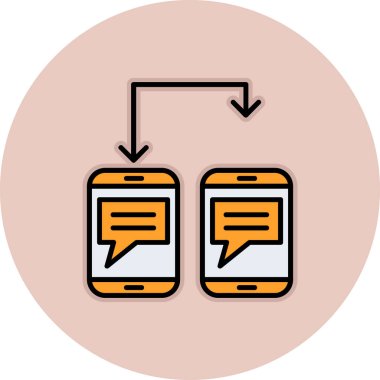 mobil sohbet vektör simgesi modern ince çizgi