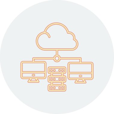 Bulut deposu. Beyaz arkaplanda basit bir düz simge çizimi. Vektör. düzenlenebilir vuruş