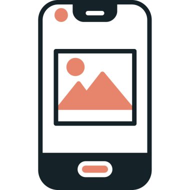 mobil fotoğraf vektörü simgesi