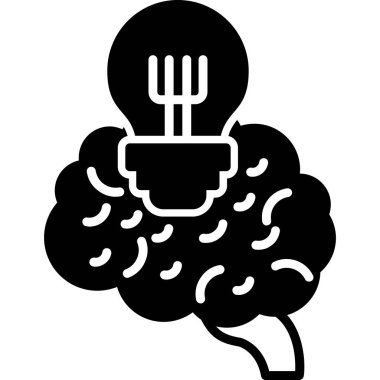 Beyin. Web simgesi basit tasarım