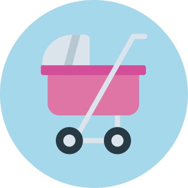 bebek arabası düz tasarım simgesi