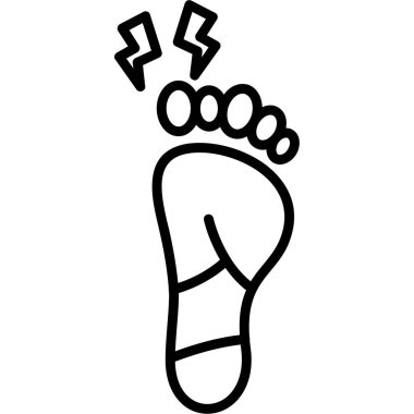 ayak ağrısı simgesi, dış hat biçimi