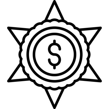 yıldız para simgesi, vektör illüstrasyonu