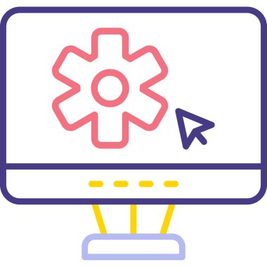 Bilgisayar. Web simgesi basit illüstrasyon