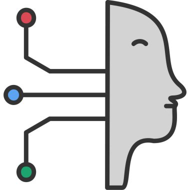 Beyin. Web simgesi basit illüstrasyon