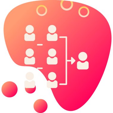 Haritanın merkezinde bir grup insanın vektör çizimi