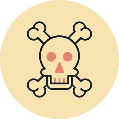 kafatası vektör simgesi modern basit illüstrasyon