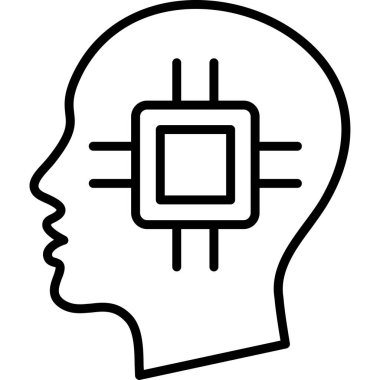 Beyin. Web simgesi basit tasarım