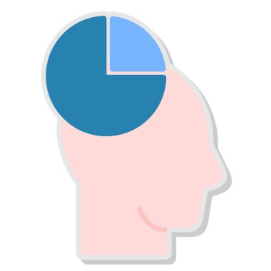 Turta grafiği simgesi olan insan kafası, düz stil