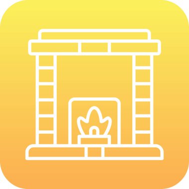 vektör şömine simgesi çizimi