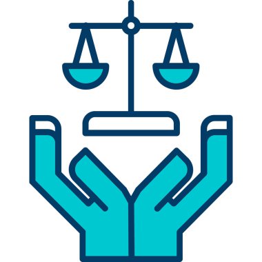 Adalet ölçek simge vektör çizim