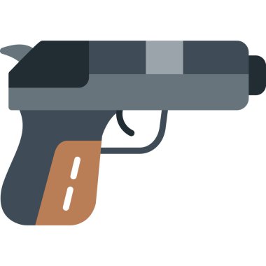 Silah tabancası simgesi düz stil