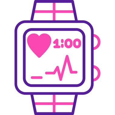 kalp atış hızı simgesi, basit vektör çizimi