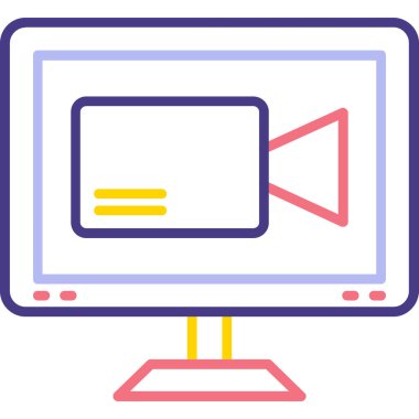 Video kamera vektör simgesi. Basit tasarım