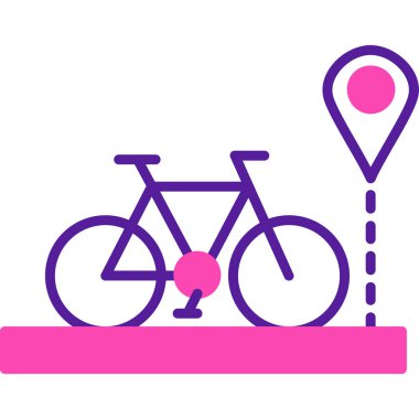 bisiklet konumu haritası simgesi ana hat biçiminde