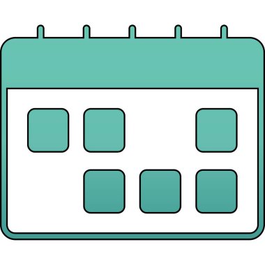 Takvim simgesi. Beyaz arka planda yalıtılmış web tasarımı için anahat takvim vektör simgesi