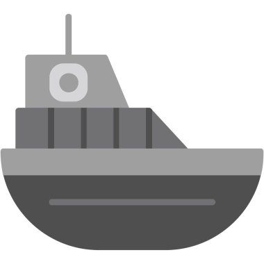 Gemi düz simgesi, vektör illüstrasyonu