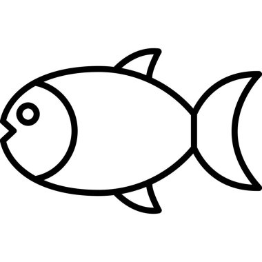 Taze balık vektör simgesi. beyaz arkaplanda izole edilmiş çizgi vektör simgesi, somon balığı biçimi.