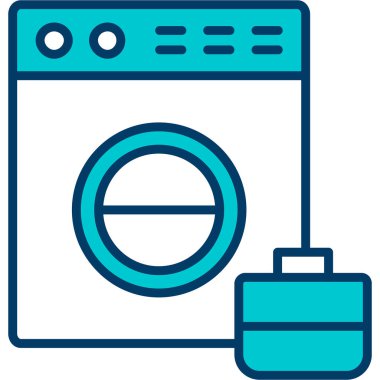 Çamaşır makinesi. Basit resimleme