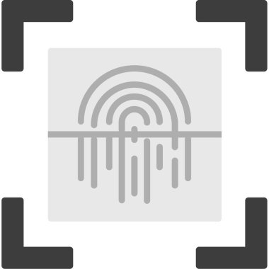 parmak izi simgesi, ana hatlı vektör çizimi