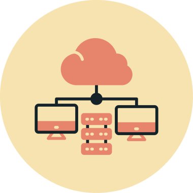 Bulut hesaplama düz vektör simgesi