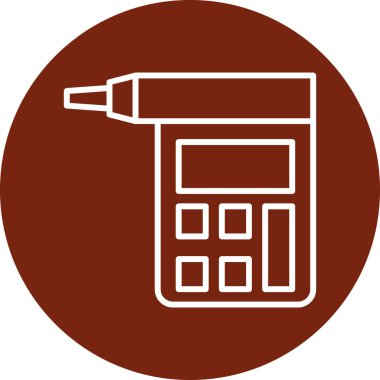 Hesap makinesi olan bir kalemin vektör simgesi