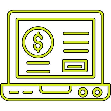 İnternet alışveriş simgesi. çevrim içi alışveriş vektörü renk ağı izole edildi