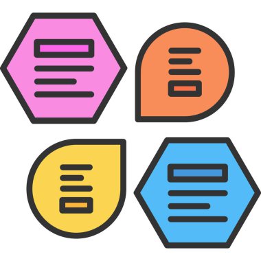 renk çizgisi altıgen simgesi beyaz arkaplanda izole edildi. Renkli düğmelere simgeleri yerleştir. vektör.