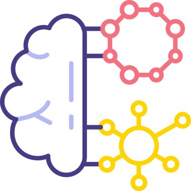 Bağlı çizgi vektör simgesine sahip beyin